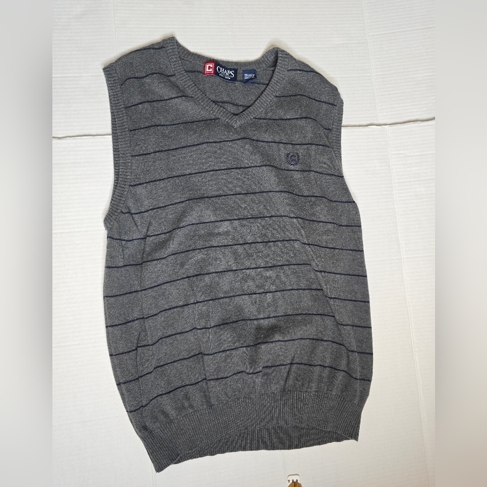 Chaps Striped Knit Sweater Vest
